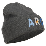 Argentina ARG Flag Embroidered Long Beanie