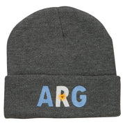 Argentina ARG Flag Embroidered Long Beanie