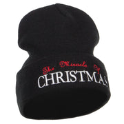 Miracle of Christmas Embroidered Long Beanie