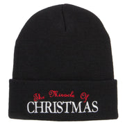 Miracle of Christmas Embroidered Long Beanie