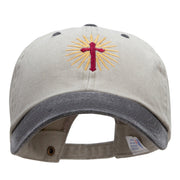 Religious Cross Embroidered Cotton Wash Cap