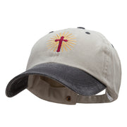 Religious Cross Embroidered Cotton Wash Cap