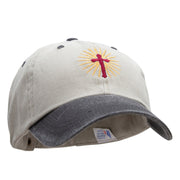 Religious Cross Embroidered Cotton Wash Cap