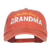 World's Best Grandma Embroidered Washed Cap