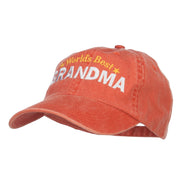 World's Best Grandma Embroidered Washed Cap