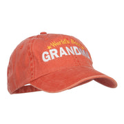 World's Best Grandma Embroidered Washed Cap