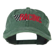 Racing Checkered Flag Embroidered Cap