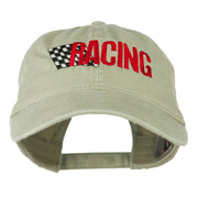 Racing Checkered Flag Embroidered Cap