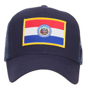 Missouri State Flag Patched Mesh Cap