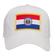 Missouri State Flag Patched Mesh Cap