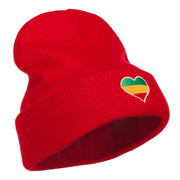 Rasta Heart Embroidered Long Beanie