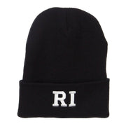 RI Rhode Island State Embroidered Long Beanie