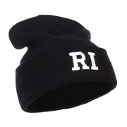 RI Rhode Island State Embroidered Long Beanie