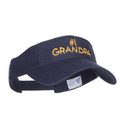 Number 1 Grandpa Embroidered Cotton Washed Visor