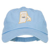 Rhode Island State Flag Map Embroidered Unstructured Washed Cap