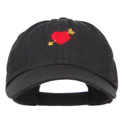 Heart with Arrow Embroidered Low Cap