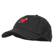 Heart with Arrow Embroidered Low Cap