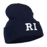 RI Rhode Island State Embroidered Long Beanie