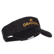 Number 1 Grandpa Embroidered Cotton Washed Visor