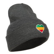 Rasta Heart Embroidered Long Beanie