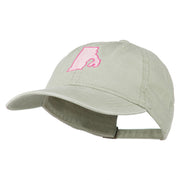 Rhode Island State Map Embroidered Washed Cotton Cap