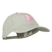 Rhode Island State Map Embroidered Washed Cotton Cap