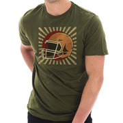 Retro Football Helmet Graphic Design Ring Spun Combed Cotton Short Sleeve Deluxe Jersey T-Shirt