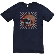 Retro Football Helmet Graphic Design Ring Spun Combed Cotton Short Sleeve Deluxe Jersey T-Shirt