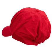 Beach Party Logo Embroidered Cotton Elastic Newsboy Cap - Red OSFM