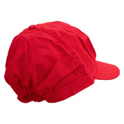 Beach Party Logo Embroidered Cotton Elastic Newsboy Cap - Red OSFM