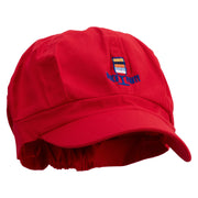 Beach Party Logo Embroidered Cotton Elastic Newsboy Cap - Red OSFM