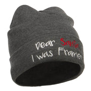 Dear Santa I was Framed Embroidered Beanie