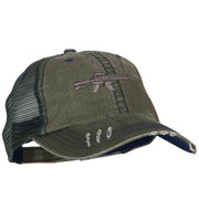 CAR-15 Rifle Embroidered Low Profile Mesh Cap