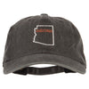 Arizona with Map Outline Embroidered Washed Cotton Twill Cap