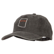 Arizona with Map Outline Embroidered Washed Cotton Twill Cap