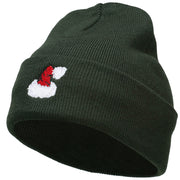 Christmas Hat Embroidered Long Beanie