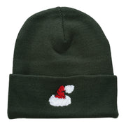 Christmas Hat Embroidered Long Beanie