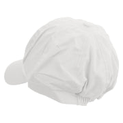 Beach Party Logo Embroidered Cotton Elastic Newsboy Cap - White OSFM