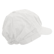 Beach Party Logo Embroidered Cotton Elastic Newsboy Cap - White OSFM