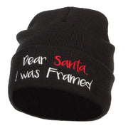 Dear Santa I was Framed Embroidered Beanie