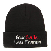 Dear Santa I was Framed Embroidered Beanie