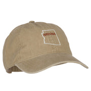 Arizona with Map Outline Embroidered Washed Cotton Twill Cap