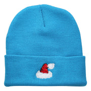 Christmas Hat Embroidered Long Beanie