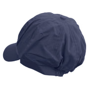 Beach Party Logo Embroidered Cotton Elastic Newsboy Cap - Navy OSFM