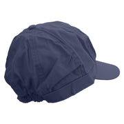Beach Party Logo Embroidered Cotton Elastic Newsboy Cap - Navy OSFM