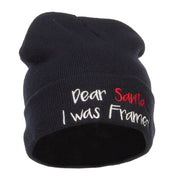 Dear Santa I was Framed Embroidered Beanie