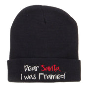 Dear Santa I was Framed Embroidered Beanie