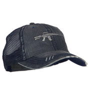 CAR-15 Rifle Embroidered Low Profile Mesh Cap