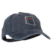 Arizona with Map Outline Embroidered Washed Cotton Twill Cap