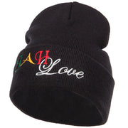 Rasta JAH Love Embroidered Long Beanie